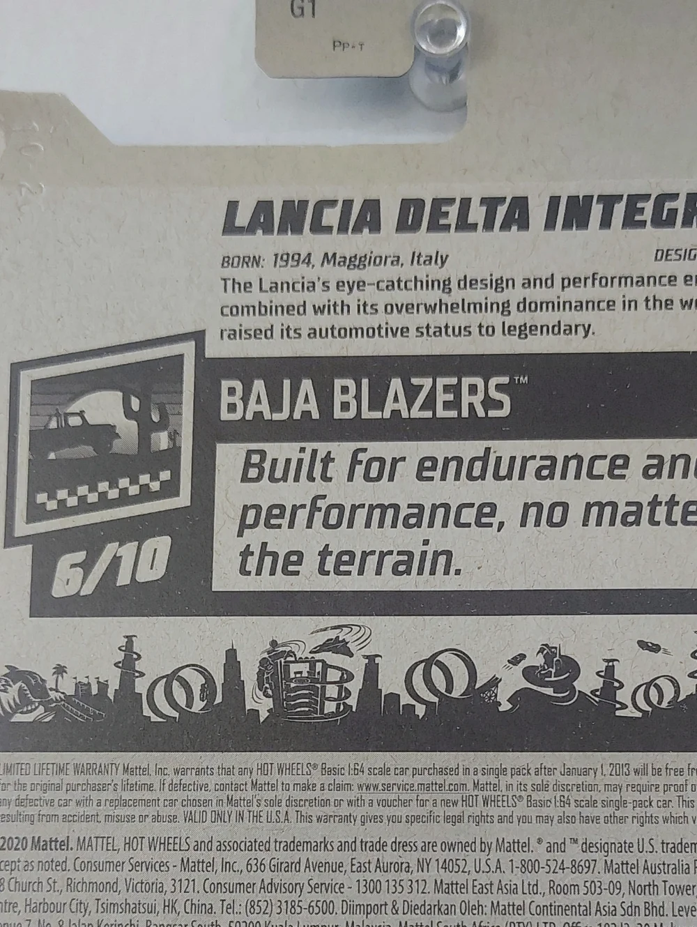 Lancia Delta Integrale Hot Wheels Baja Blazers 6/10 White Rally Diecast